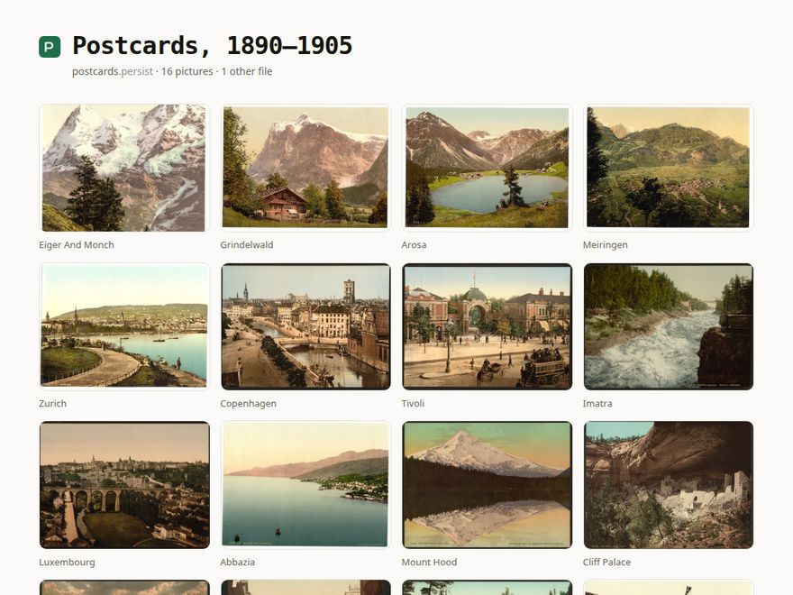 A gallery of postcard images